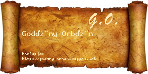 Godány Orbán névjegykártya